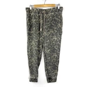 Anthropologie CLOTH & STONE Joggers Woman Size S Pull On Pants Green Print